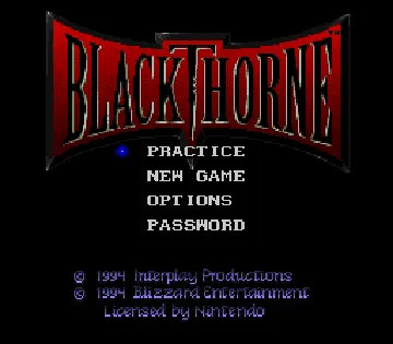 Blackthorne (USA) (Beta) (CES Version) screen shot title